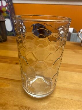 Clear Textured Drinking Glass Tall